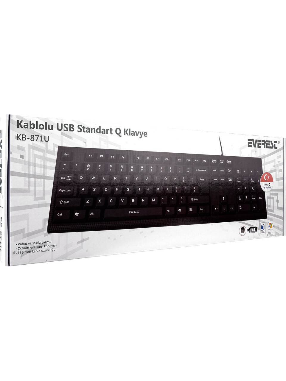 EVEREST KB-871 U Q USB SİYAH STANDART KLAVYE